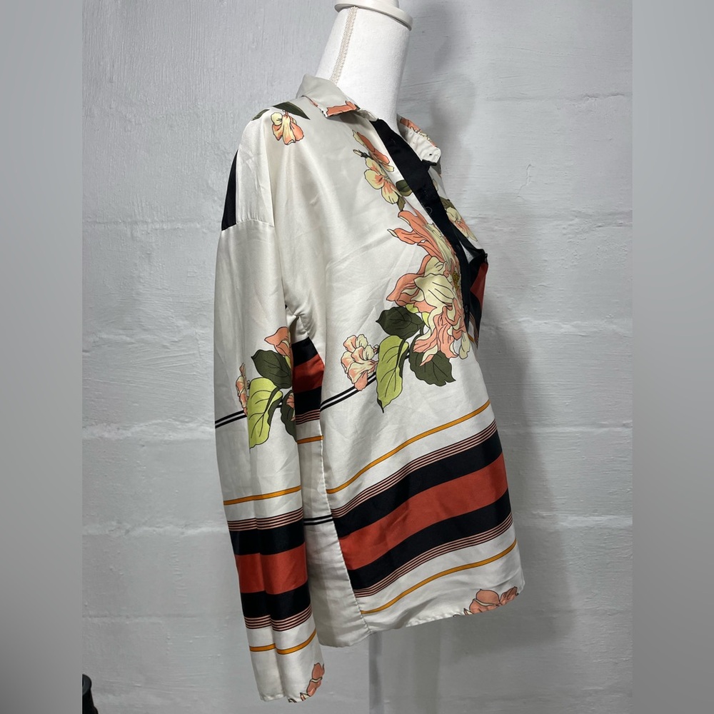 ZARA FLORAL BUTTON SHIRT (527) - Picture 8 of 12